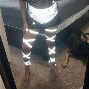 Reflective rave bottoms & non-slip leg wraps